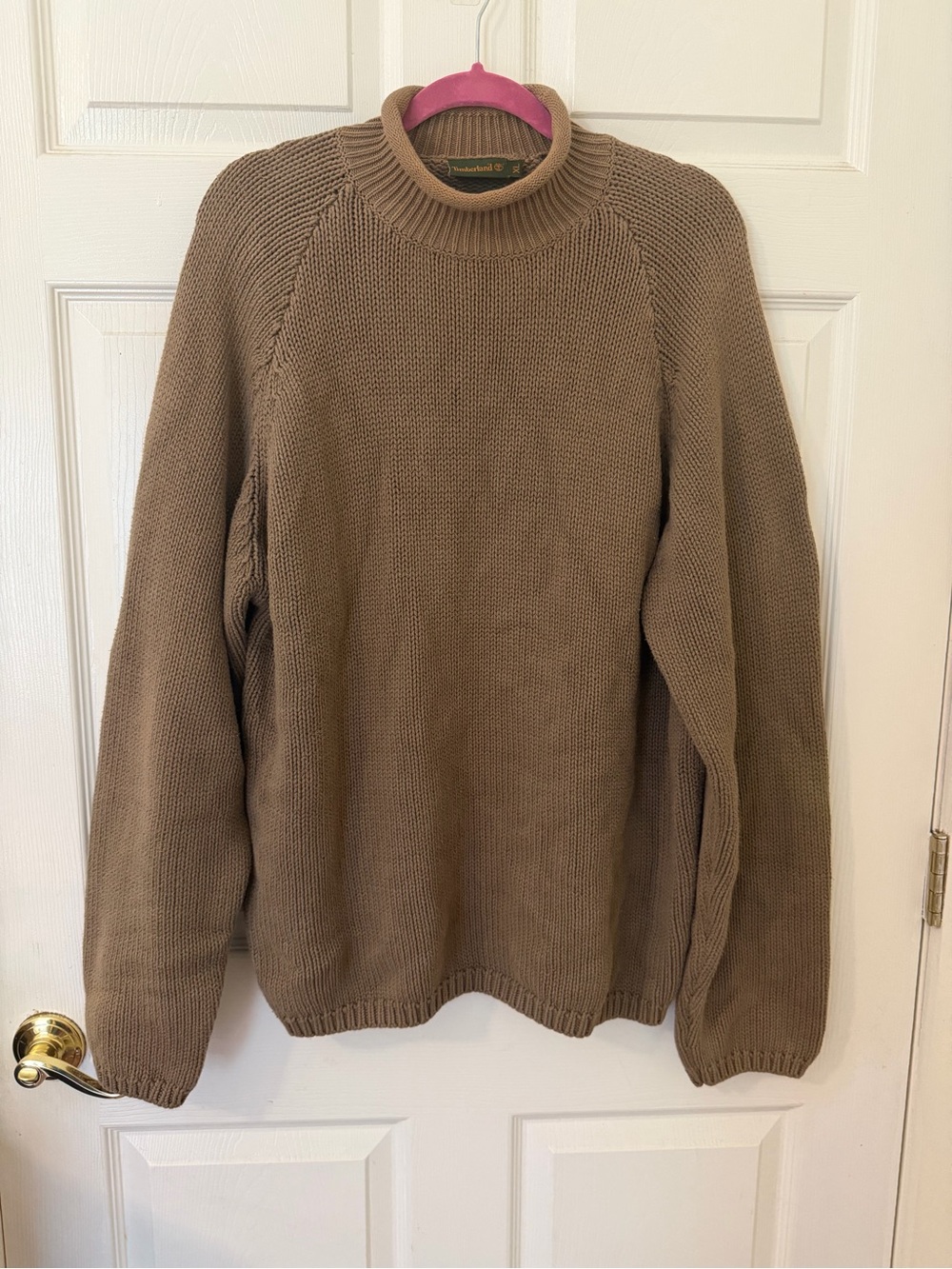 Timberland Mens Vintage Heavy Chunky Ribbed Knit Mock Neck Sweater XL